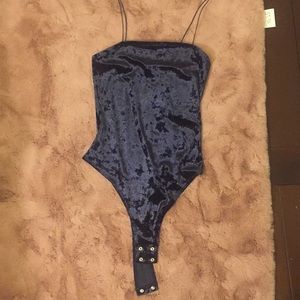 Navy velvet bodysuit